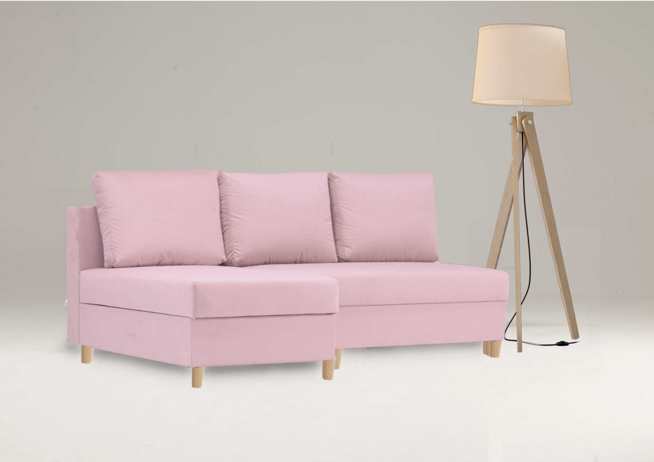 Różowy narożnik skandynawski